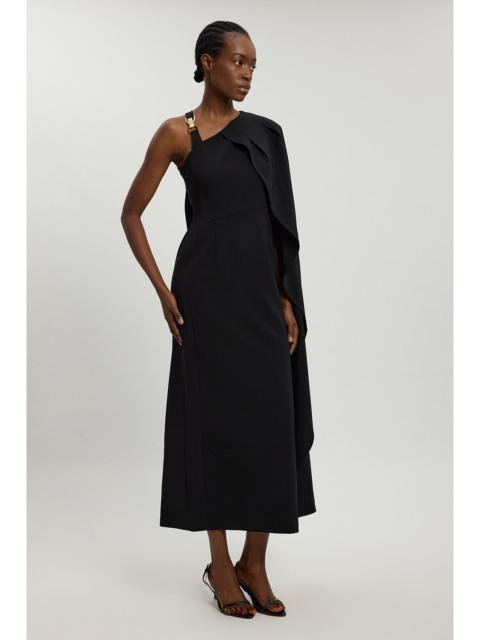 KAREN MILLEN Compact Viscose Asymmetric Detail Maxi Dress