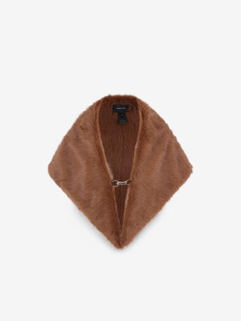 Simone Rocha faux-fur hook-closure shawl