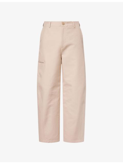 Givenchy Workwear Barrel-Leg Cotton-Poplin Trousers