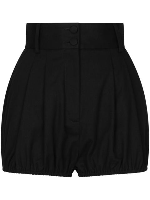 pleated gabardine shorts