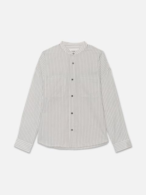 FRAME Relaxed Striped Shirt in Black White Stripe