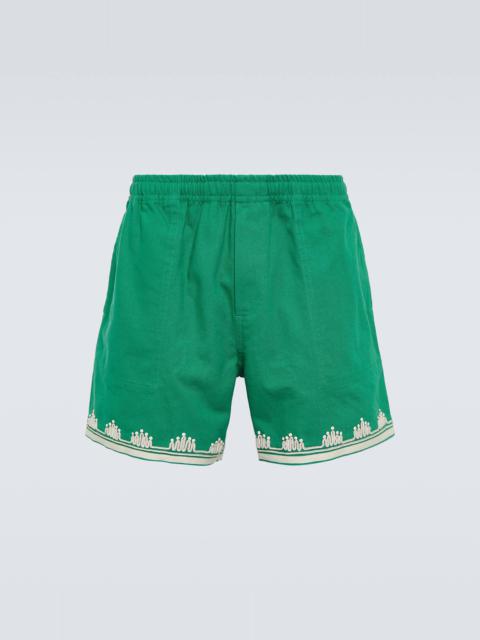 BODE Ripple embroidered cotton shorts
