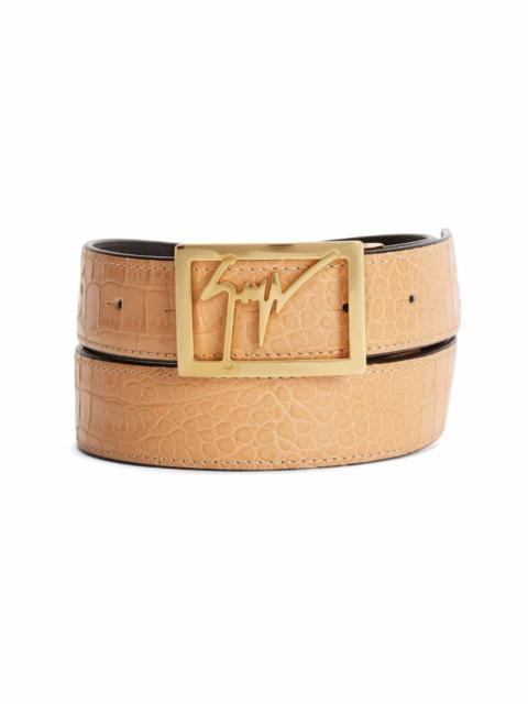 Giuseppe Zanotti crocodile-effect logo-buckle belt