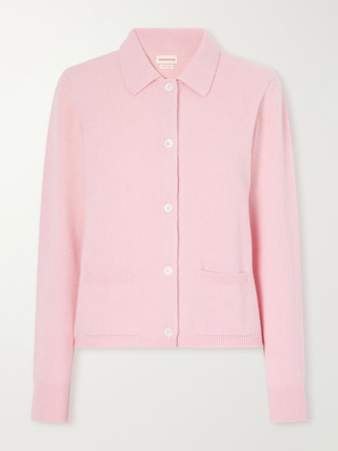&DAUGHTER Cora wool polo cardigan Pastel pink