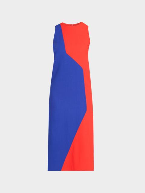 AKRIS Colorblock Midi Sheath Dress