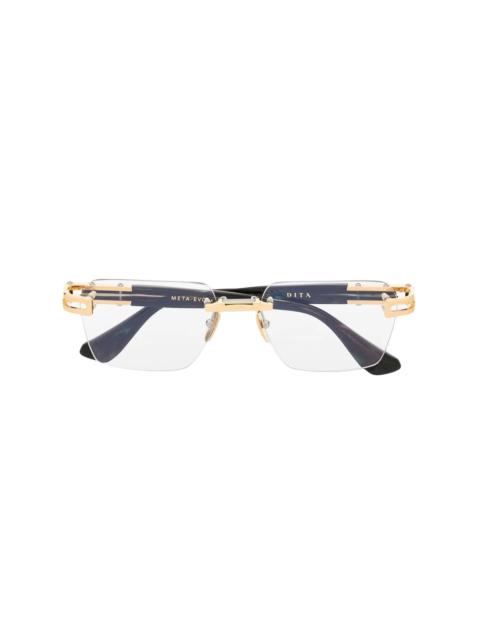 logo square-frame glasses