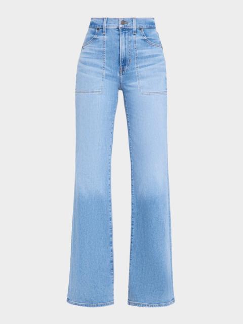 VERONICA BEARD Crosbie Wide-Leg Jeans with Pocket Details