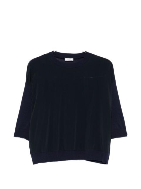 PESERICO panelled knitted top