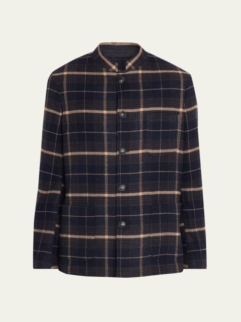 massimo alba Men's Wool-Cashmere Plaid Blazer