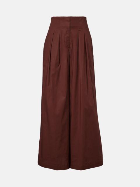 ADRIANA DEGREAS Cotton-blend wide-leg pants