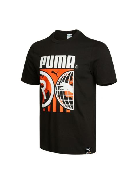PUMA PUMA Casual Sports Alphabet Printing Round Neck Short Sleeve Black 532274-61