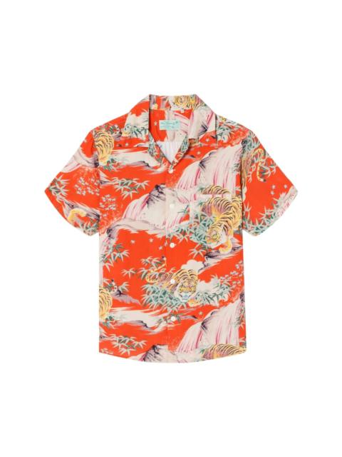 RE/DONE tiger-print Cuban-collar shirt