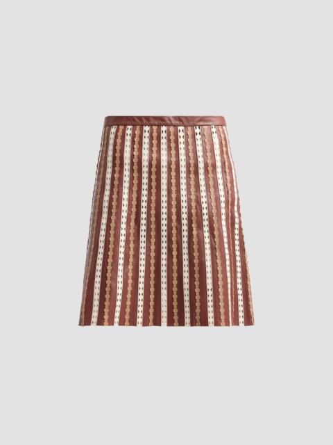 Yves Salomon Women's Perforated Leather Knee-Length Skirt - Petra