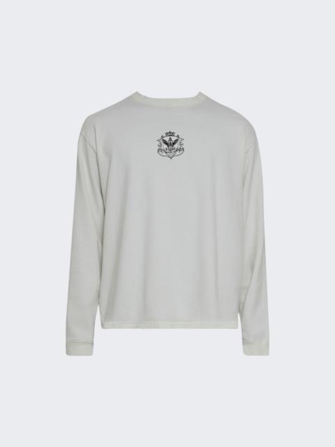 Rhude Grand Cru Crest Long Sleeve Tee Vintage White And Black