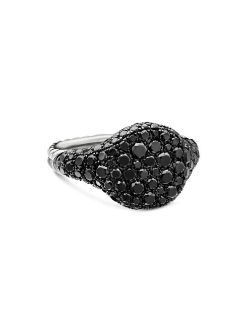 DAVID YURMAN Women's Chevron Pinky Ring in 18K White Gold - Black Diamond