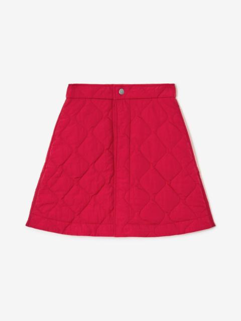 Quilted Nylon Mini Skirt