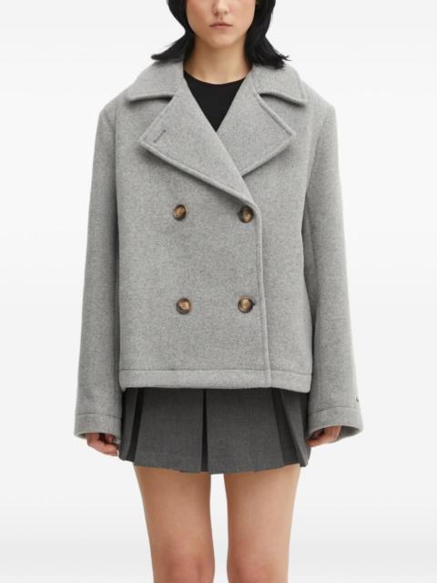 LACOSTE wool double-breasted short coat
