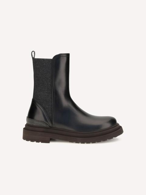 Brunello Cucinelli Leather Chelsea Ankle Boots