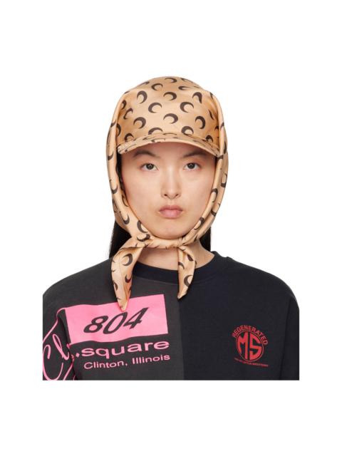 Marine Serre SSENSE Exclusive Beige Regenerated Silk Veiled Cap