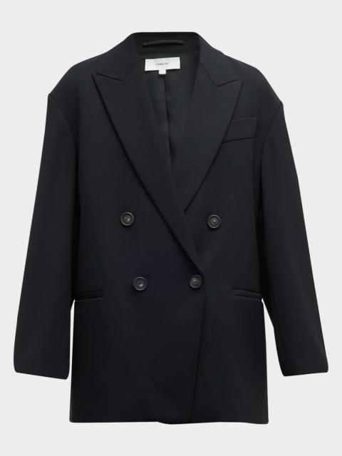 Vince Double-Breasted Crepe Boyfriend Blazer