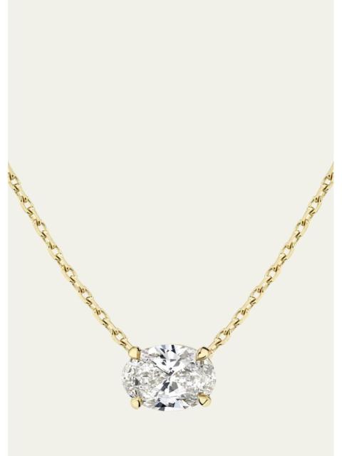 VRAI Oval-Cut Solitaire Lab Grown Diamond Necklace, 1.0tcw