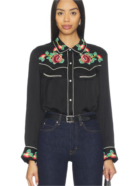 THE GREAT. The Heirloom Rose Western Shirt