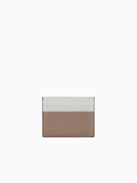 GIORGIO ARMANI Two-toned leather card holder