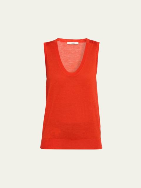 6397 Wool-Cashmere Scoop-Neck Vest