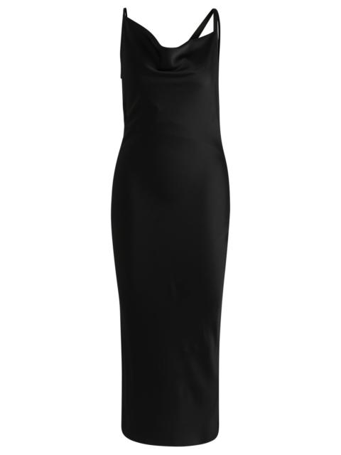 BOSS NAOMI X BOSS COCKTAIL DRESS WITH ASYMMETRIC DRAPED NECKLINE