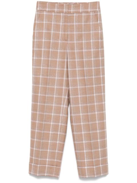 PESERICO checked lurex-detail trousers