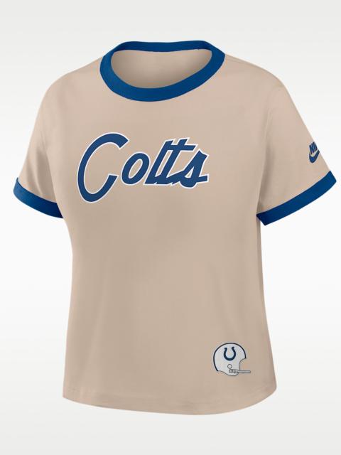 Nike Indianapolis Colts Rewind Ringer Mod Women's Nike NFL Cropped T-Shirt
