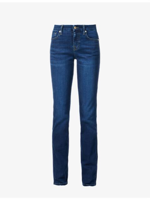 7 For All Mankind Kimmie straight-leg mid-rise stretch-denim jeans
