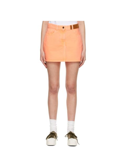 Palm Angels Orange Denim Mini Skirt