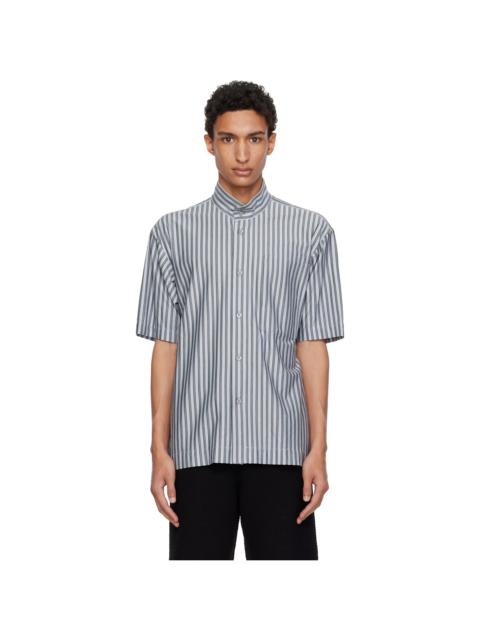 ISSEY MIYAKE Blue Stripe Jersey Shirt
