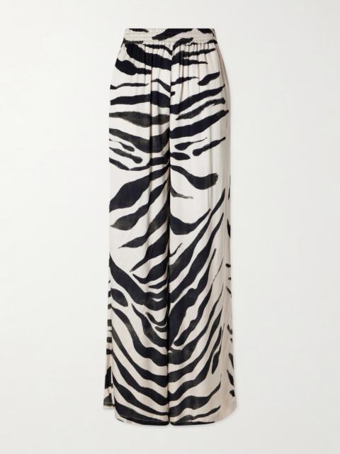 ANDRES OTALORA Tamu Mia Printed Satin Wide-leg Pants