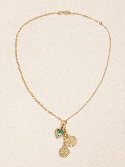FOUNDRAE Reverie, Internal Compass & Gemstone Heart 18-karat Gold, Prasiolite And Diamond Necklace