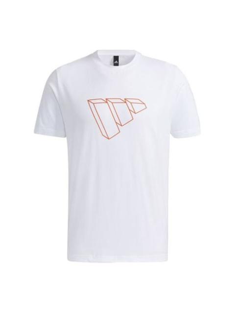 adidas Fi Tee Sub Bos 3D Logo Printing Round Neck Short Sleeve White GP0981