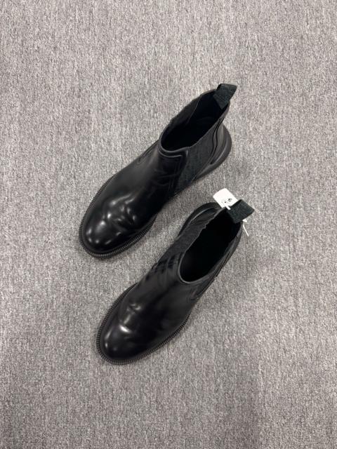Dior Dior Classic Logo Print Leather Chelsea Boots