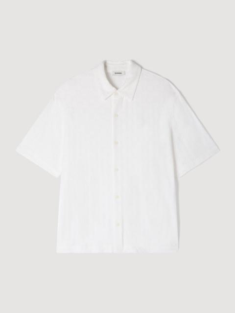 Sandro SQUARE CROSS COTTON JACQUARD SHIRT