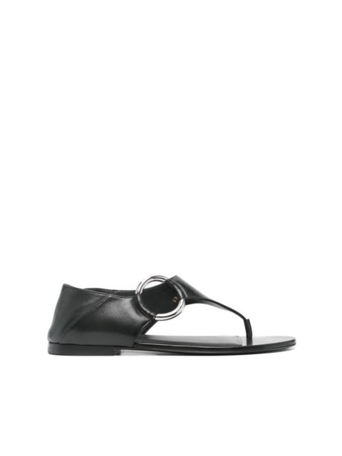 SAINT LAURENT ring leather flat sandals