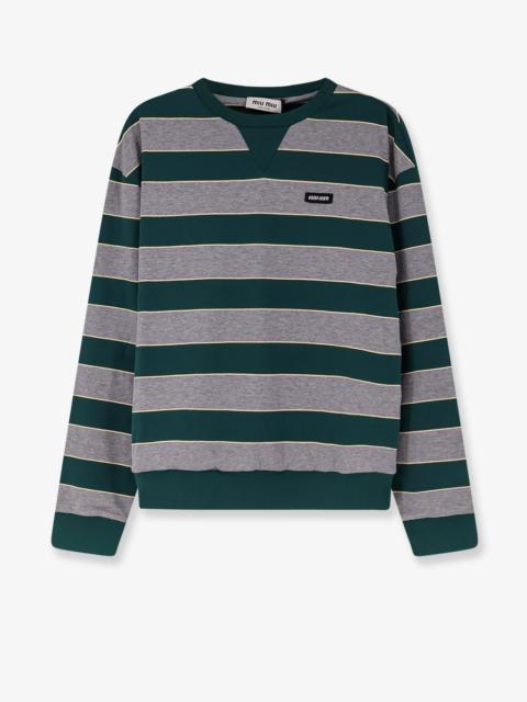 Cotton Sweatshirt With Striped Pattern