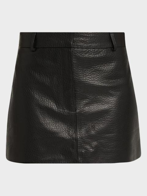 AEXAE Pebble Leather Mini Skirt