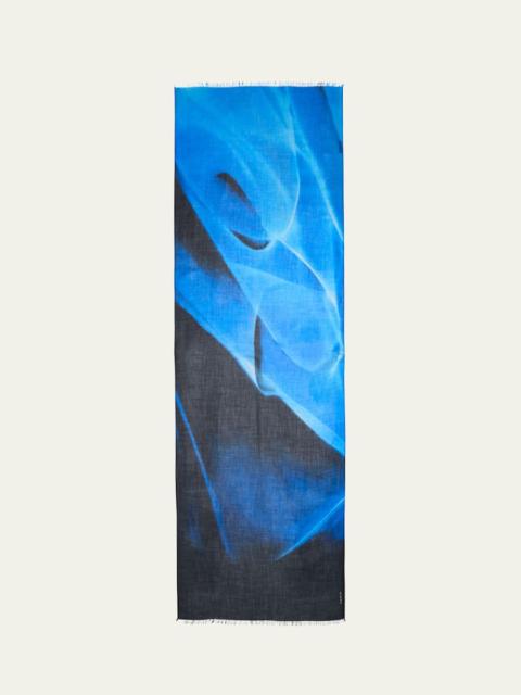 AKRIS Alyson's Cyanotype Printed Cashmere Scarf