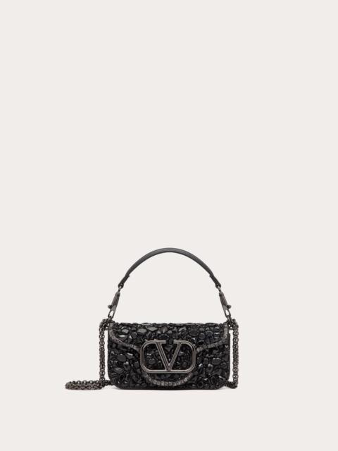 Valentino SMALL LOCÒ SHOULDER BAG WITH CRYSTALS