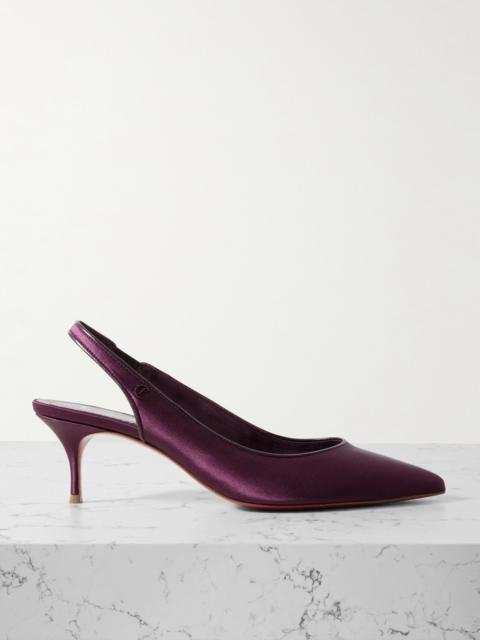 Christian Louboutin Sporty Kate 55 Satin-crepe Slingback Pumps