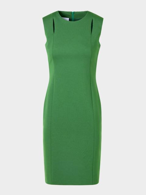 AKRIS Sleeveless Chest-Cutout Viscose Jersey Pencil Dress