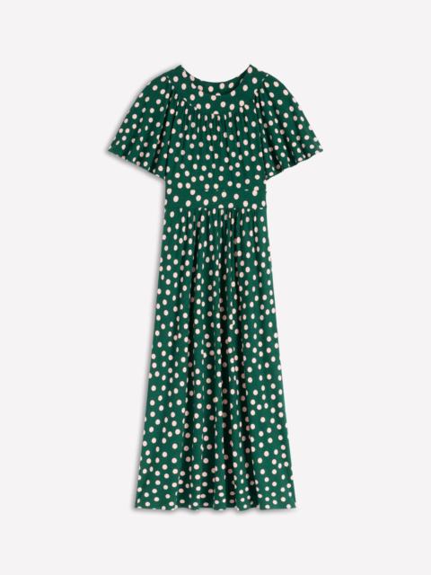 BODEN Yoke Panel Maxi Dress-Emerald Night, Painted Dot