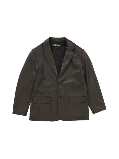 Supreme Leather Blazer (FW22) Brown