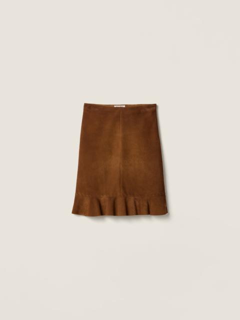 Miu Miu Waxed suede skirt