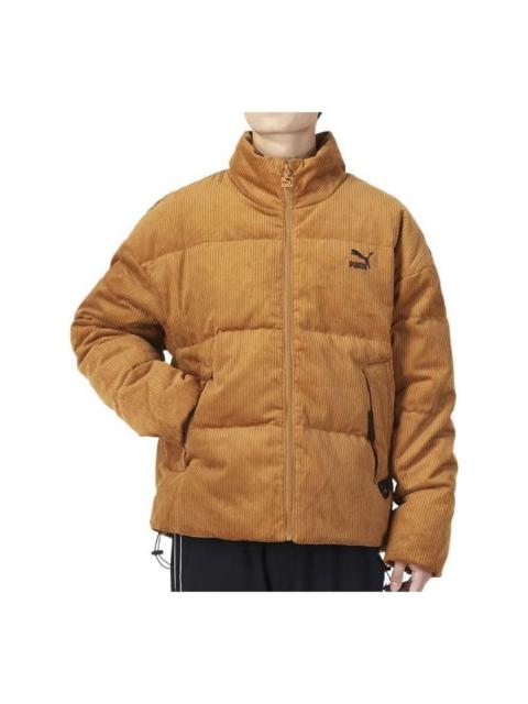 Puma Classics Oversized Short Polyball Puffer Winter Jacket 'Brown' 535581-74